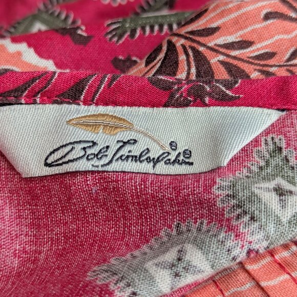 Bob Timberlake Bohemian Red & Peach Patterned Tunic Blouse Size Large - Picture 8 of 15